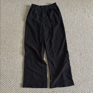 Black Wide-Leg High-Rise Pants